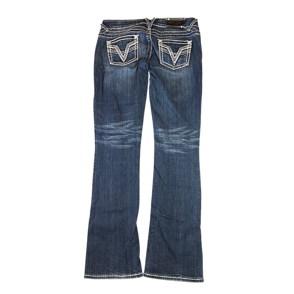 The Chelsea Slim Boot Womens Blue Denim Embroidered Jeans Size 5/6 Length 33